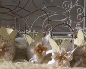 Shabby Chic Tin Cans With Butterflies  Perfect for Wedding Decoration  Set of 4  by My Broken Art on Etsy
