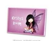 Guardian Angel personalized children pink door plaque sign for girls room or nursery