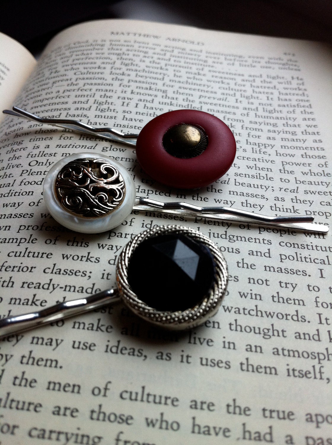 Upcycled Vintage Button Bobby Pins
