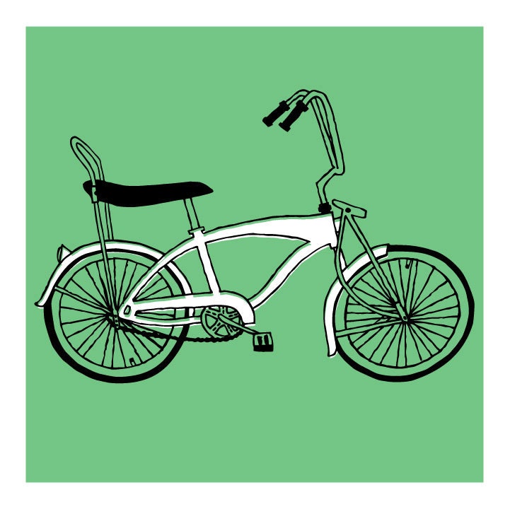 banana bicycle giclee fine art print 10" x 10"