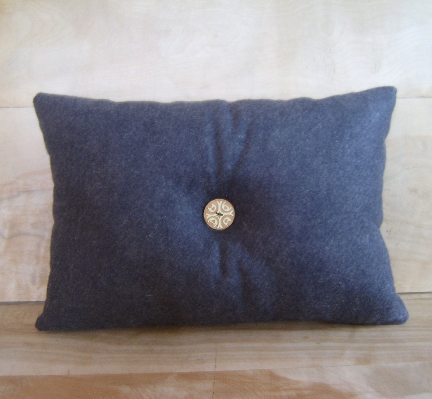Charcoal Gray Wool Felt Pillow - RobinCottage
