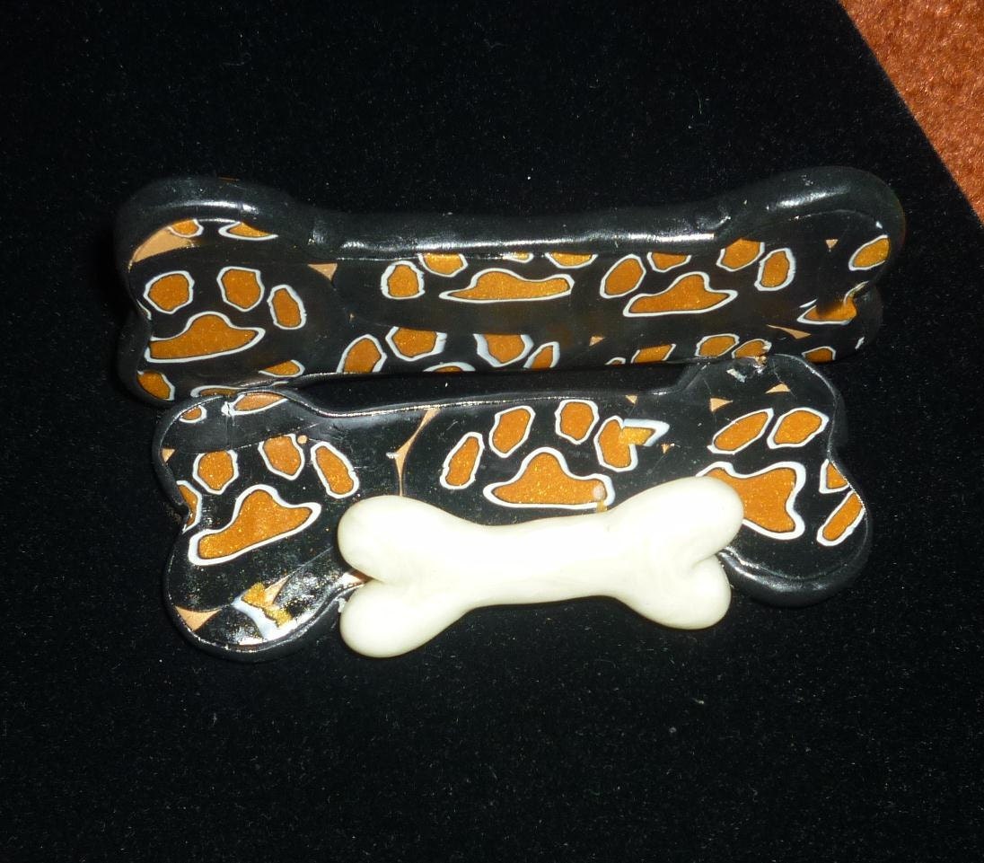 Give the dog a bone  Unique Dog prints and Bone Business card holder Stocking stuffer