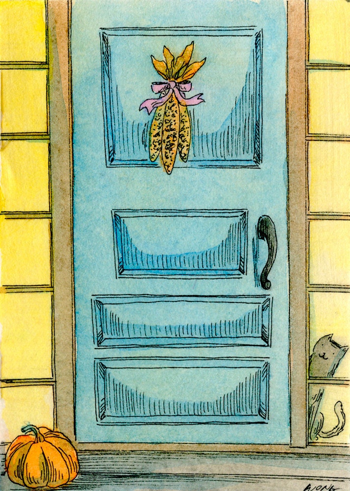 Original ACEO Painting -- Peeking out