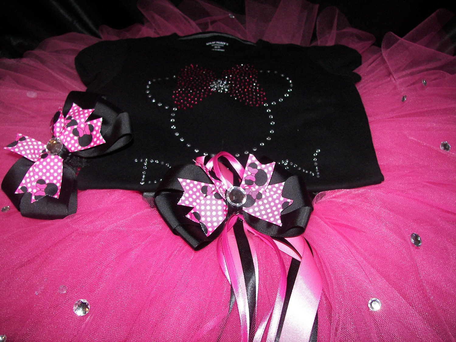 Pink Princess Minnie Bling Boutique Tutu Set--Perfect for Birthdays or Disney--Can be personalized