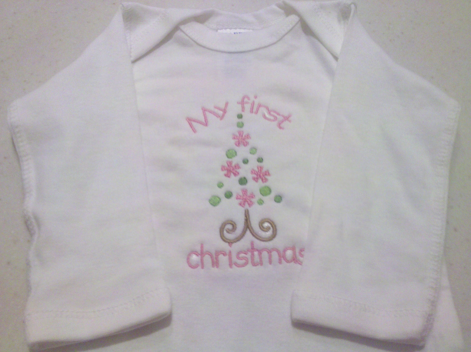 Ready to Ship My first Christmas long sleeve onesie size 6 months