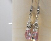 Hello Princess - Pink Drop Earrings with Vintage Crystals