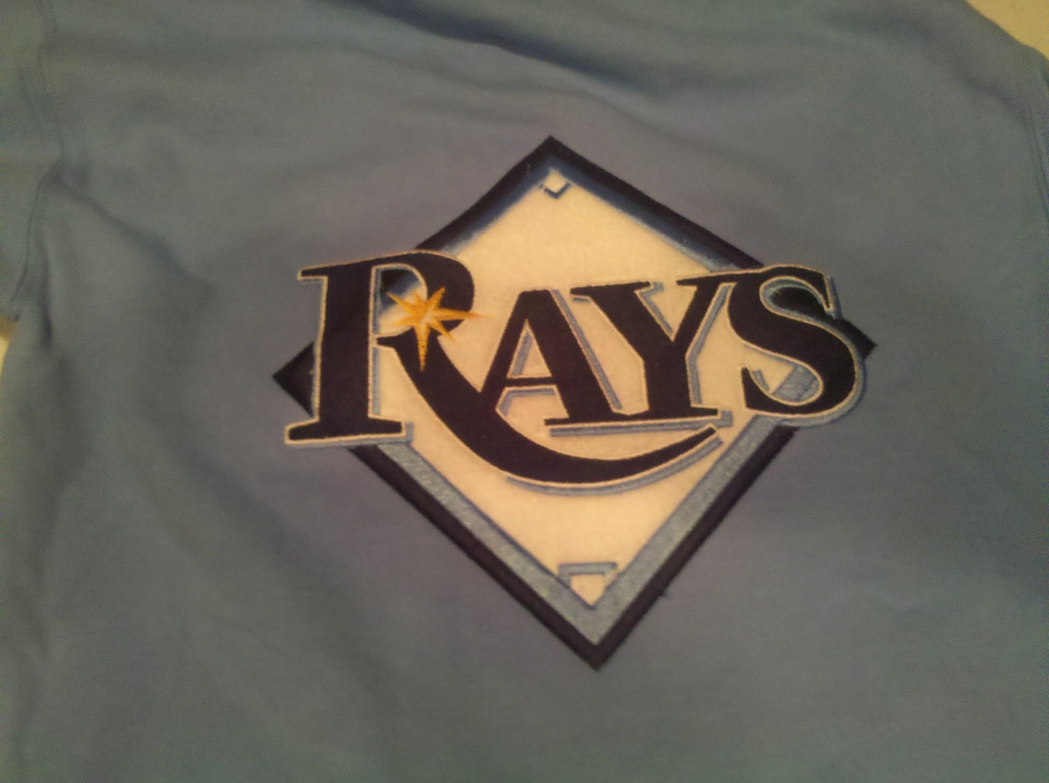 Rays zip up applqued hoodie