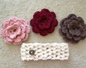 Berry Cute Headband with Button-on Flowers - Any Color - Sizes NB-12M