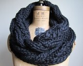 Oversized Cable knit cowl Black