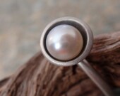 freshwater pearl ring in sterling silver - made to order