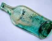 Flattened bottle silver, turquoise, genuine flattened bottle, melted bottle, spoon rest