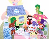 Alice in Wonderland Kawaii Playset Printable Paper Craft PDF