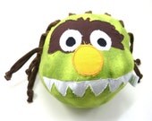 Stuffed Animal - Soft Green Hairy Monster - Soft Baby Toy