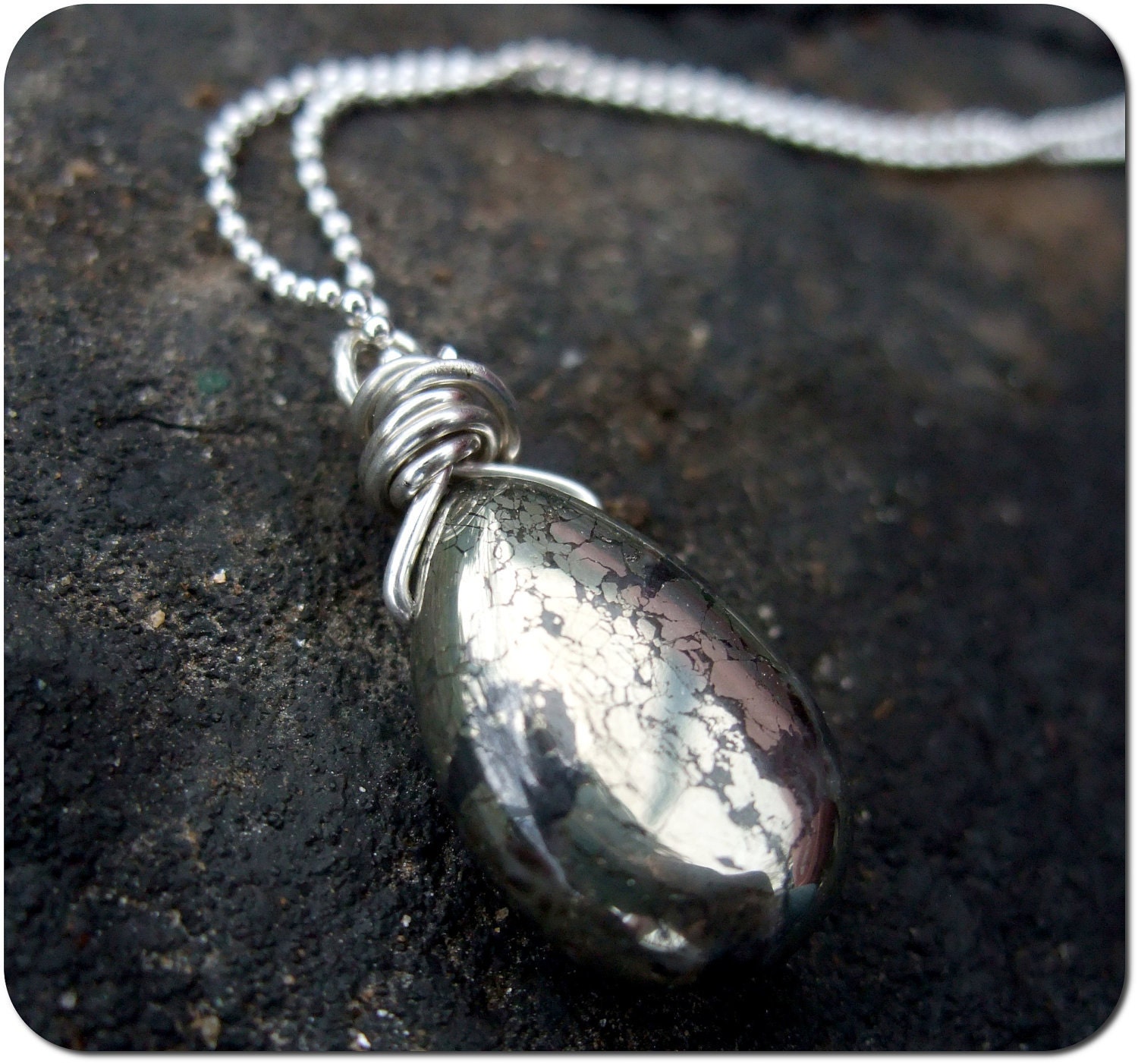 Charity Donation -- Small Pyrite Pendant Silver Necklace -- Donation to Philabundance