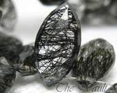 4 Tourmalinated Quartz 13mm -14mm marquise faceted briolettes
