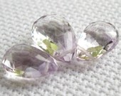 6 Pink Amethyst 11-13mm pear faceted briolettes