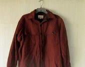 70s MENS wool shirt Eddie Bauer herringbone camping