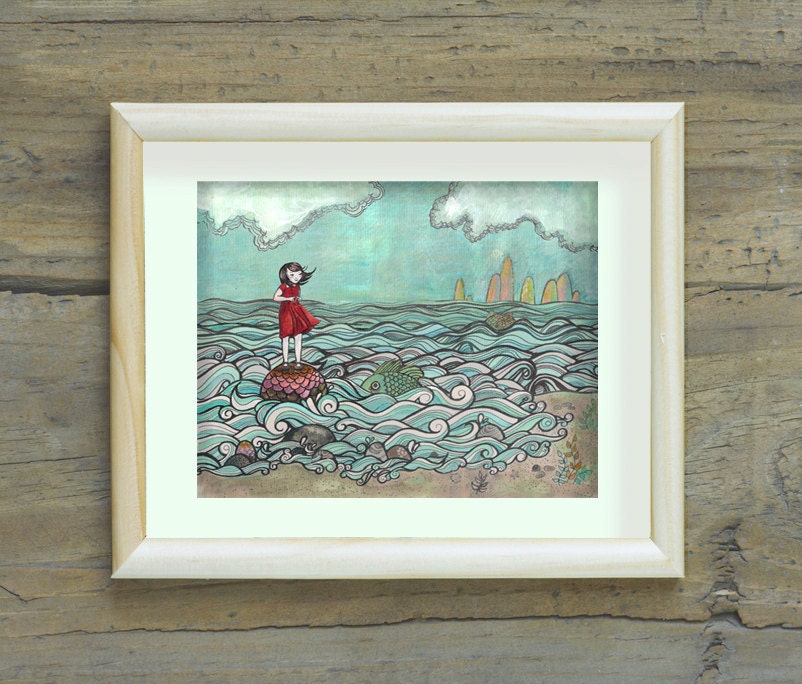 Nautical Art Print - Storybook Style - Children Decor