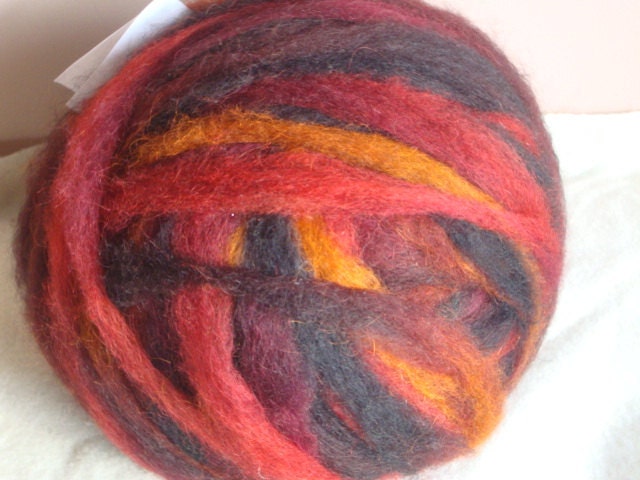 8 oz of Hand Dyed  50-50%  Brown Shetland/Merino Wool Blended with  Brown Pygora Goat Roving