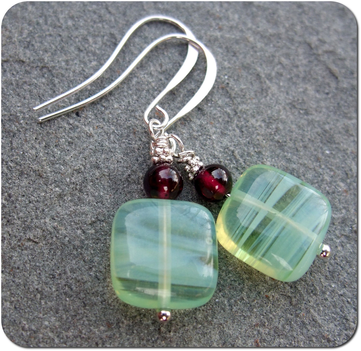 Charity Donation -- Green Lucite and Silver Earrings -- Donation to Philabundance