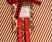 2 sets Dear Santa/ Xmas List and Naughty/ Nice Stocking or gift markers,  Hand painted
