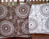 Decorative Accent Pillow Covers - Two18 Inch in Chocolate and White