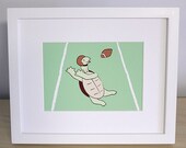Football Turtle Children's Nursery Art Print