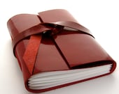 Red Leather Journal and Sketchbook in Glossy Garnet