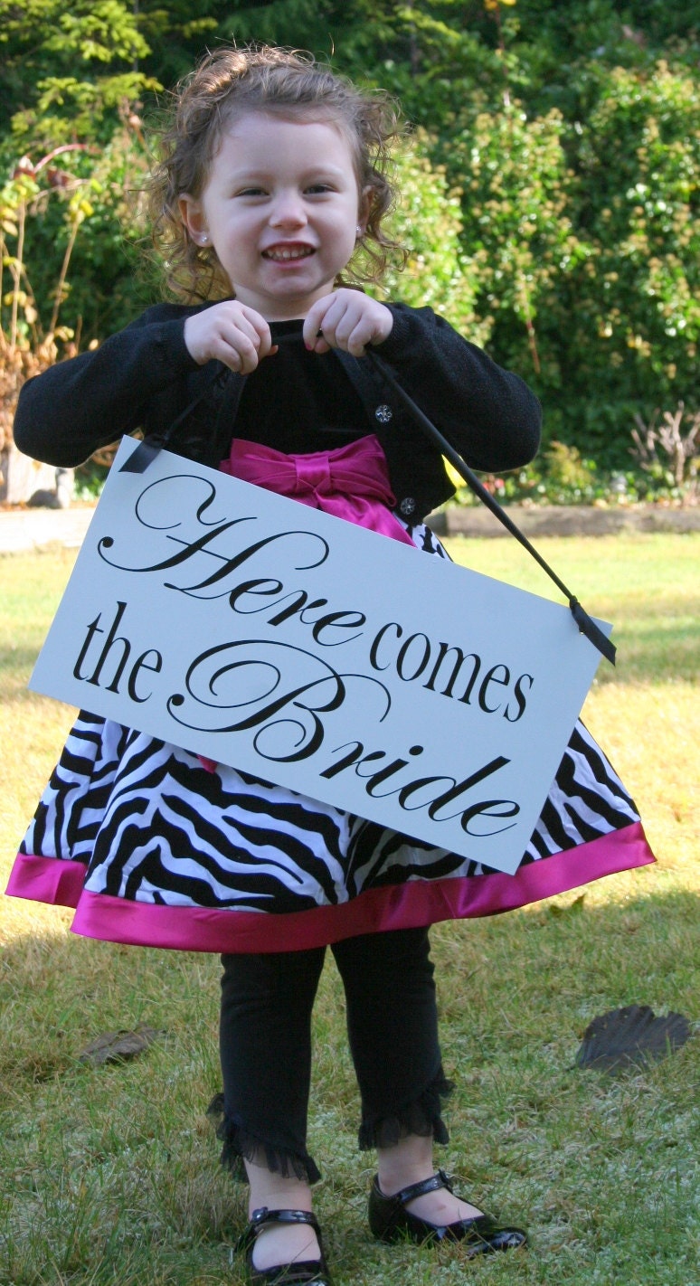Wedding Signs, Photo Prop Here Comes The Bride/Happily Ever After   white  Double Sided Wooden Board Great for Weddings