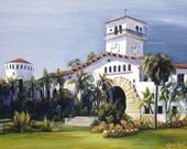 Courthouse, Santa Barbara, Print, 11x14 inch with double mat so much more than a courthouse