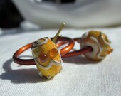 Southwest Earrings - Orange lampwork earrings - Desert Symbols