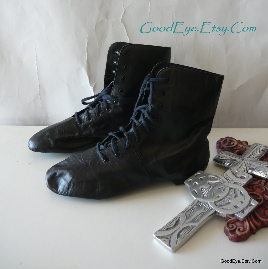 Capezio Leather Ankle Boots 11 M Eur 43 UK 8  Jazz Dance Oxford NEVER WORN Black Men 9