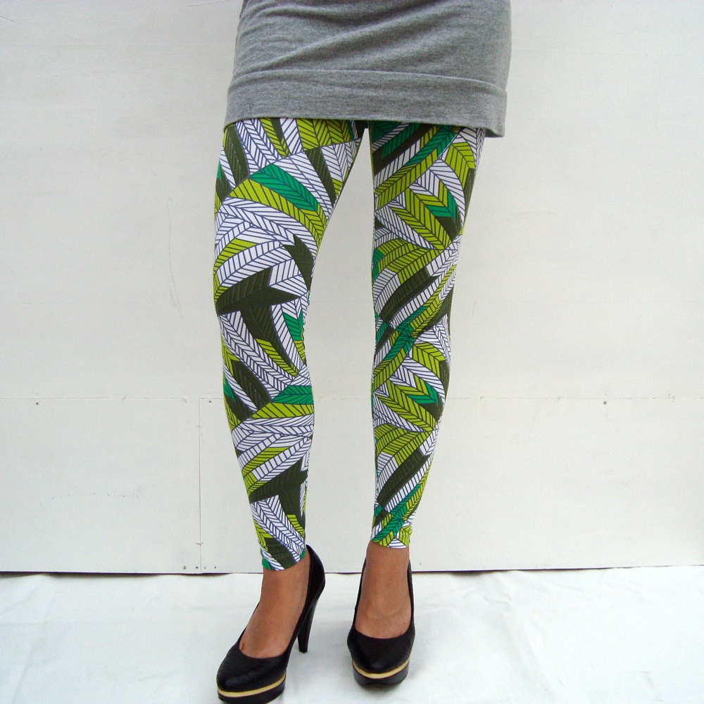 Reserved for Christina MASSIVE CLEARANCE SALE Grass Feathers Leggings available in xs,s,m,l,xl