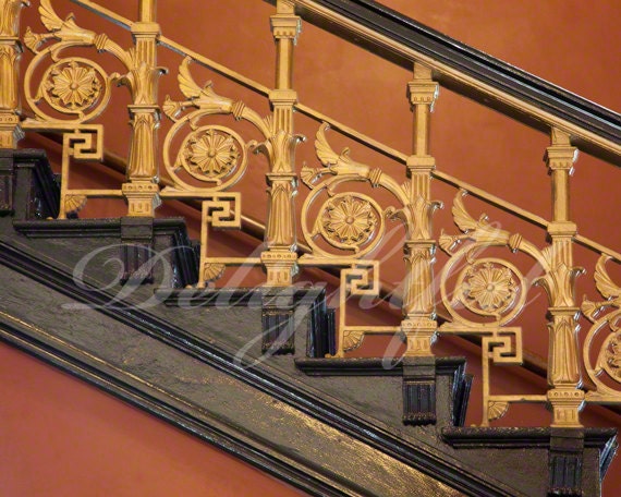 Ornate Staircase Architecture Victorian Reproduction Print 8 x 10