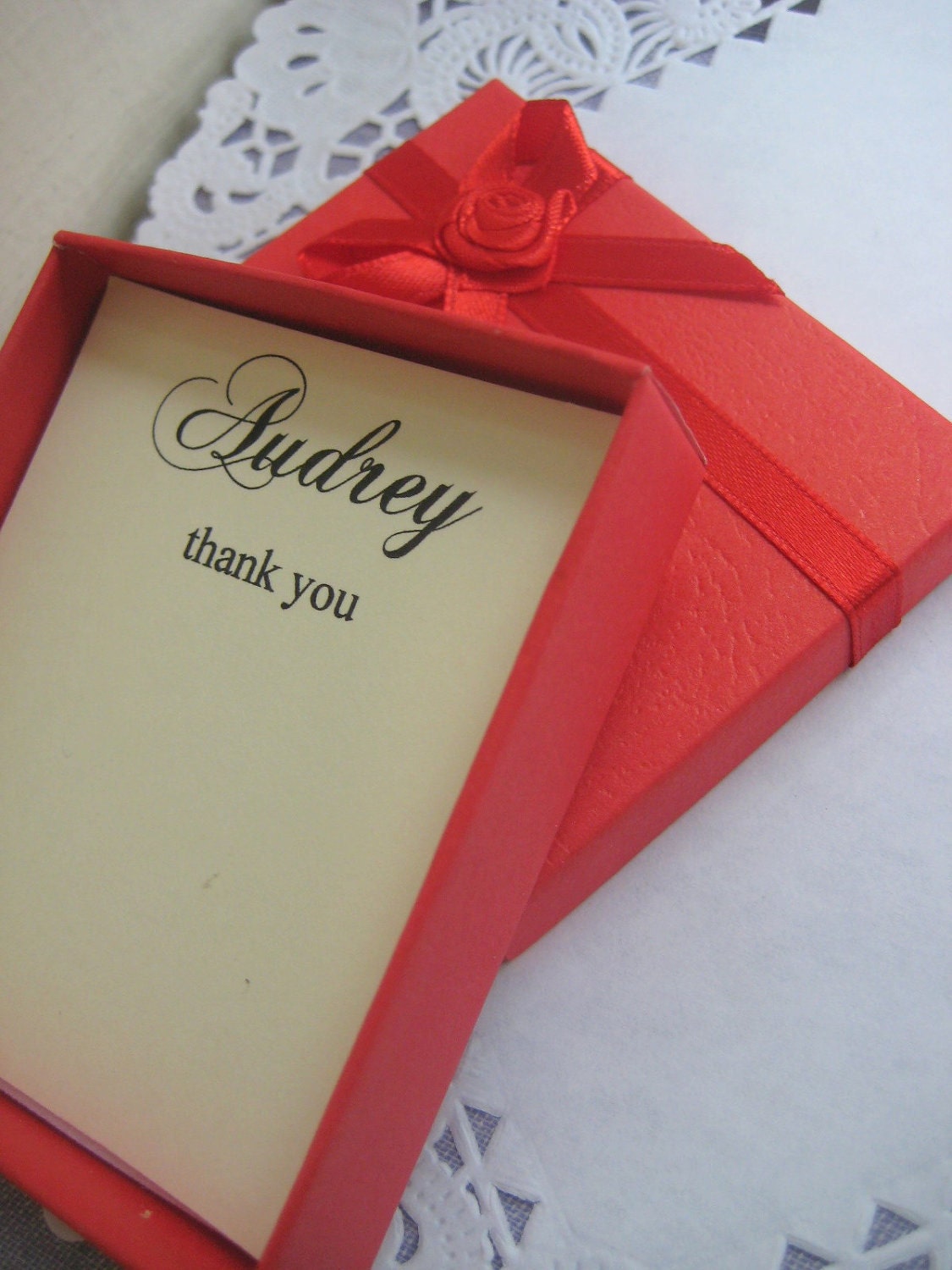 Add a personalized notecard jewelry box to your BuySomeLove purchase