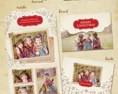 Holiday Folded Luxe Card Template - Vintage girls - E233