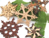 Ornaments Wooden Snowflakes Decorations Christmas Yule Hanukkah Holidays Winter Garland Ornament
