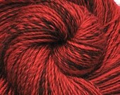Hand spun yarn - RED QUEEN - Handpainted Superwash wool, DK weight, 350 yards