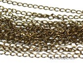 6 Feet (2 Yards) Antique Brass Color Metal Curb Chain, 4x5.5mm Steampunk enough for 3 generous necklaces