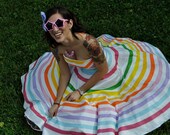 Rainbow Stripe Strapless "Prism" Dress--------------customizable colors
