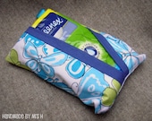 Blue & Lime Green butterfly tissue pouch