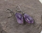 Protection & Wisdom Earrings- Amethyst,Sterling Silver Leverbacks