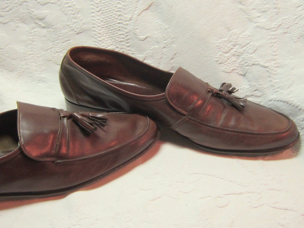 Vintage Classic Bally Brown Leather Men Tasseled Loafers Shoes Gifts for Him Mens Fashion Fathers Day