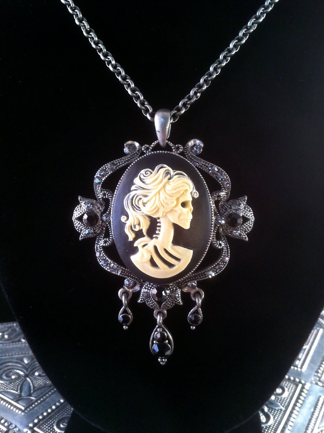 Skeletal Goddess Necklace "Queen of the Dead"