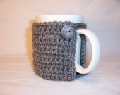 Handmade Crocheted Coffee/Tea Mug Cup Cozy in Grey Heather Color