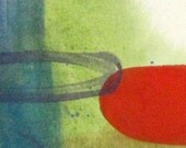 Original Abstract Watercolor Painting-Geometric forms