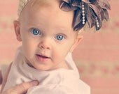 Tropical Bling Daisy Flower Clip with Headband..Baby Bliss Collection..great for newborn toddler big girl wear