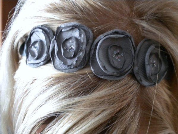 Flower headband in gray,headpiece