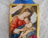 Mother Mary Madonna Tag Original Collage Free Shipping US and Canada
