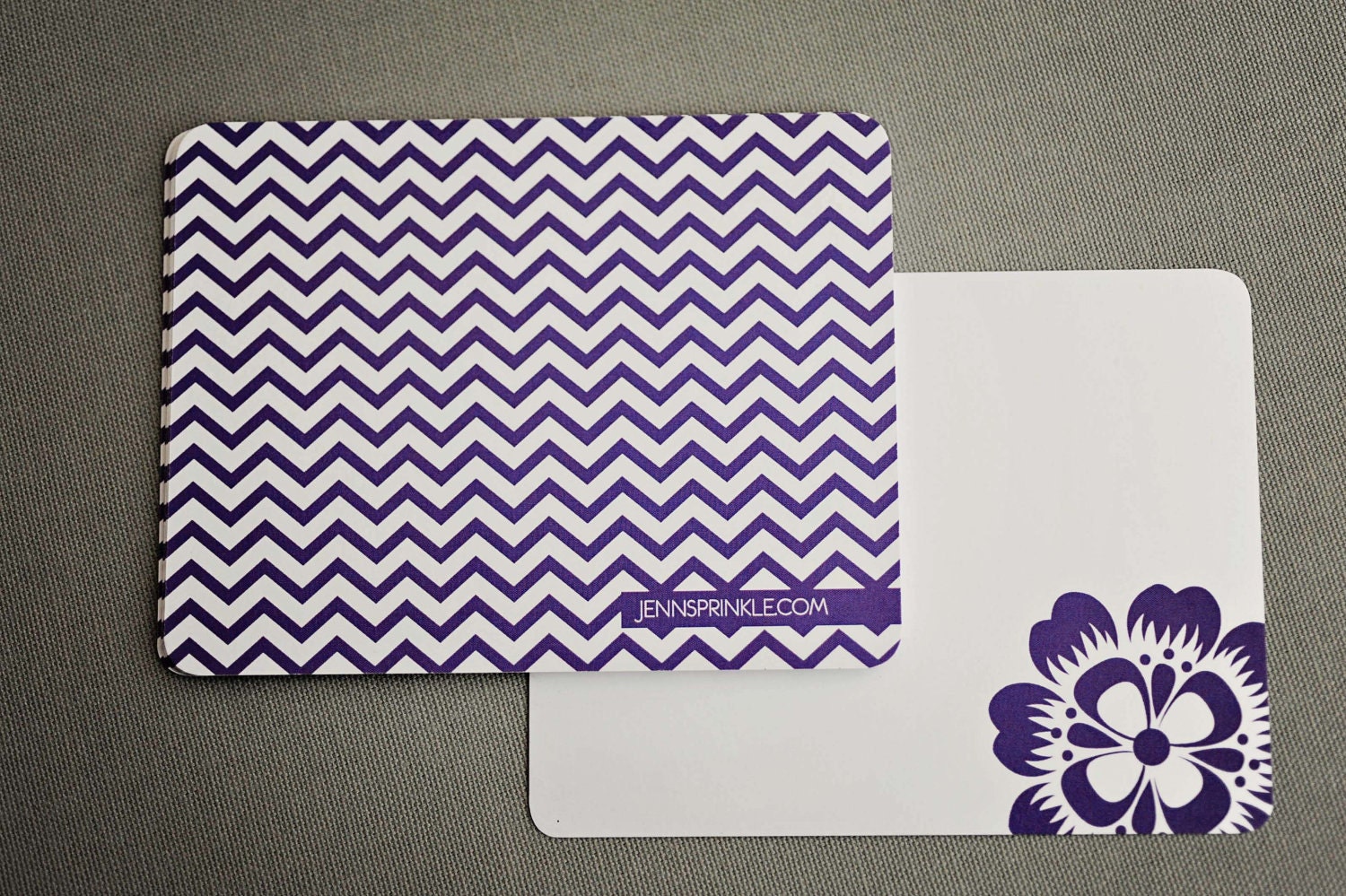 Set of 10 notecards with envelopes - Purple